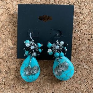 NWT turquoise statement earrings